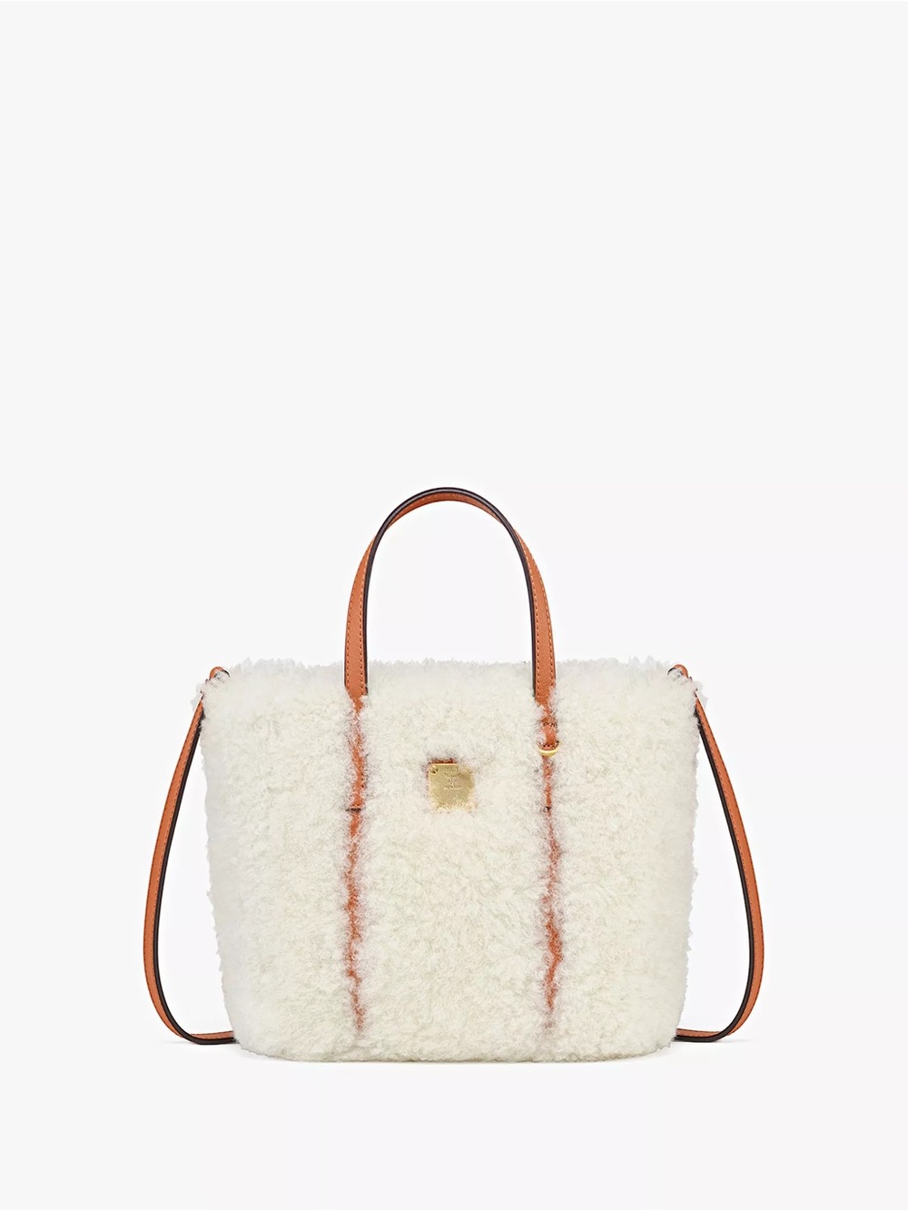 MCM Toni Top-Zip Shopper In Shearling And Leather